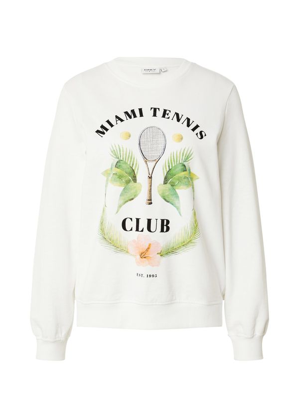 ONLY ONLY Суичър 'JULIA'  светлозелено / бледорозово / черно / бяло