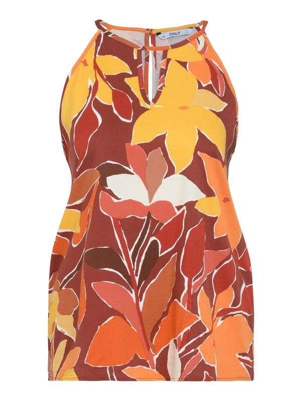 Only Tall Only Tall Топ 'ALMA LIFE'  тъмнокафяво / златистожълто / оранжево / бяло