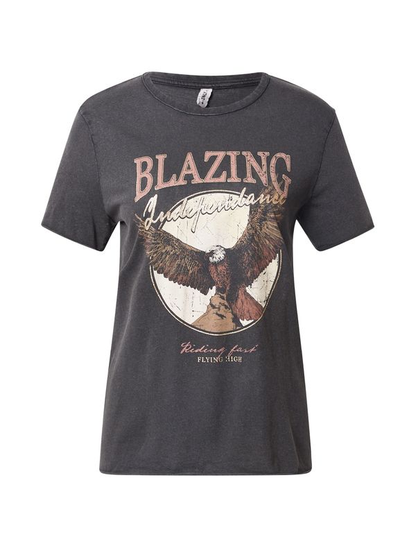 ONLY ONLY Тениска  антрацитно черно / пъстро