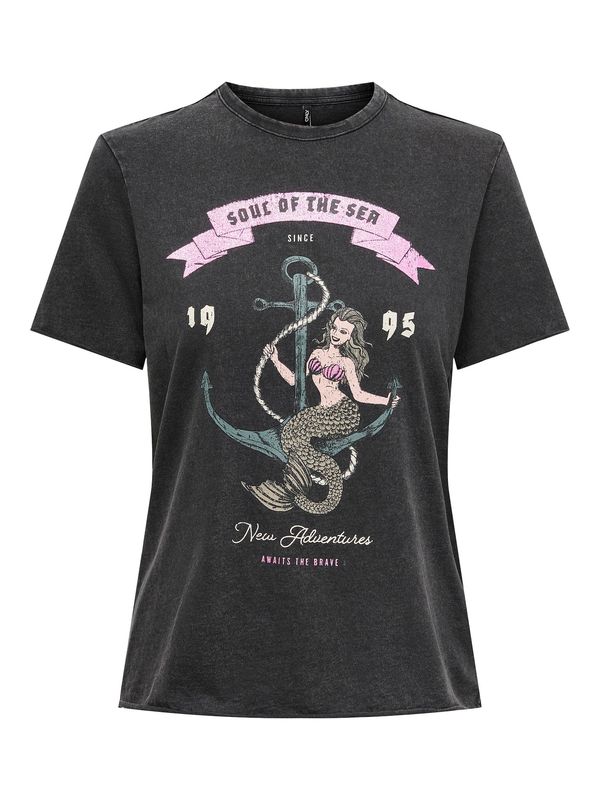 ONLY ONLY Тениска  бежово / базалтово синьо / бледорозово / черно