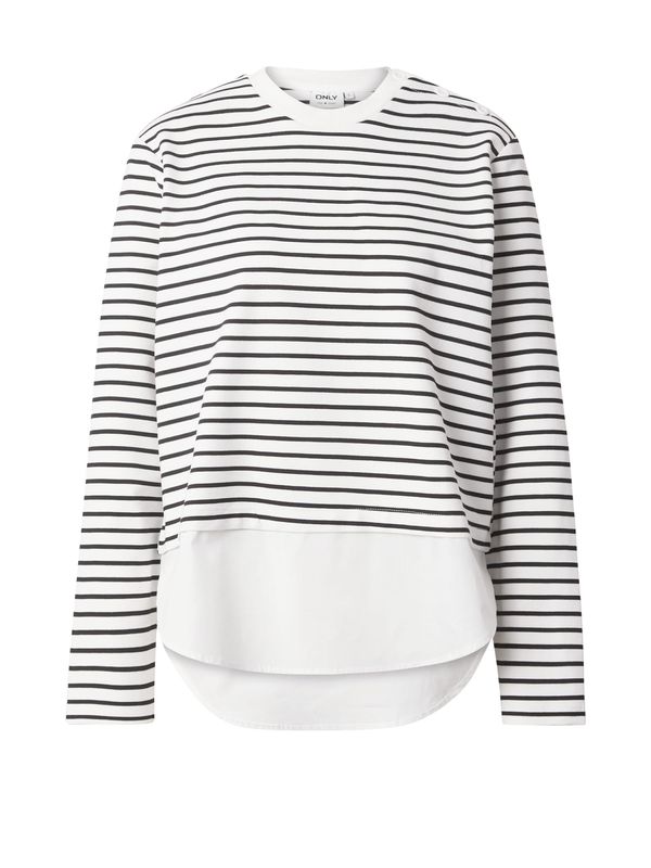 ONLY ONLY Тениска  черно / бяло