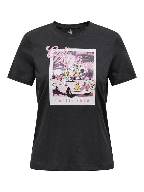 ONLY ONLY Тениска 'DISNEY'  тъмножълто / пастелнолилаво / бледорозово / черно