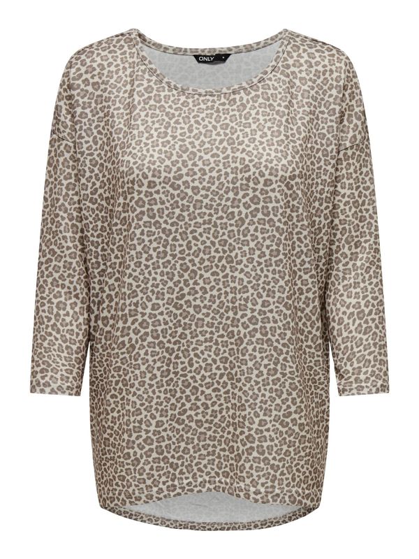 ONLY ONLY Тениска 'ELCOS'  кафяво / сиво-кафяво / камък