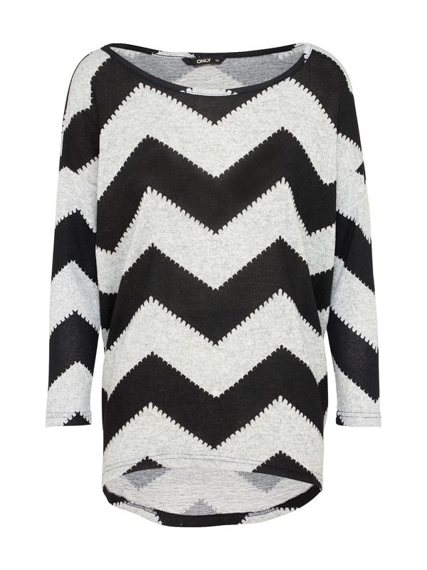 ONLY ONLY Тениска 'Elcos'  сив меланж / черно