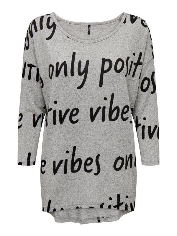 ONLY ONLY Тениска 'Elcos'  сив меланж / черно