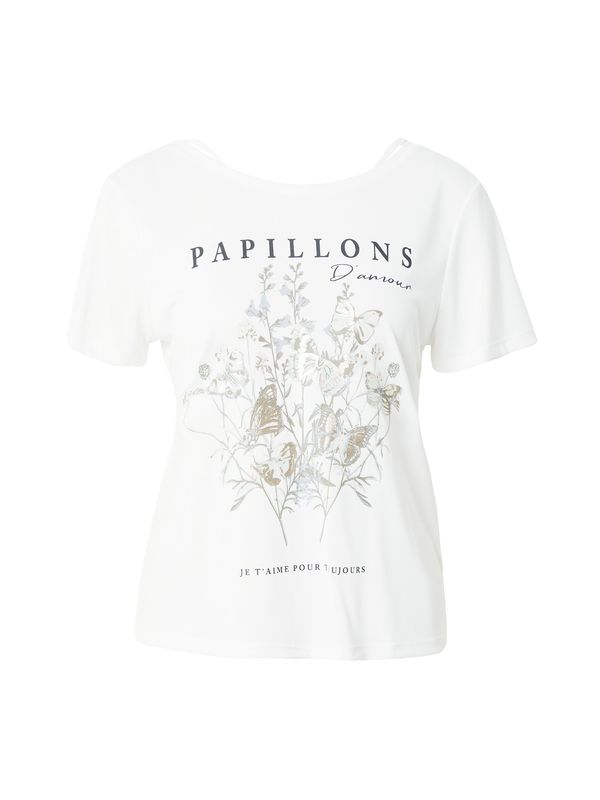 ONLY ONLY Тениска 'FREE'  базалтово синьо / маслина / черно / бяло