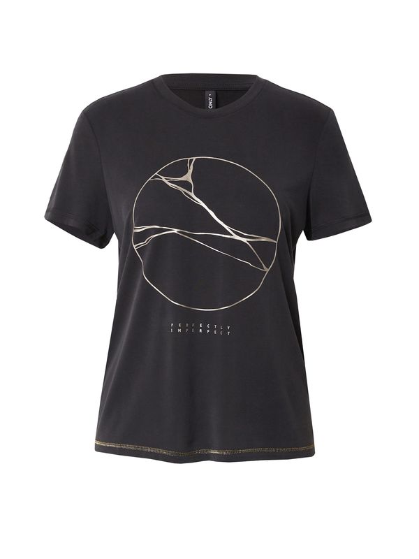 ONLY ONLY Тениска 'FREE LIFE'  бежово / черно