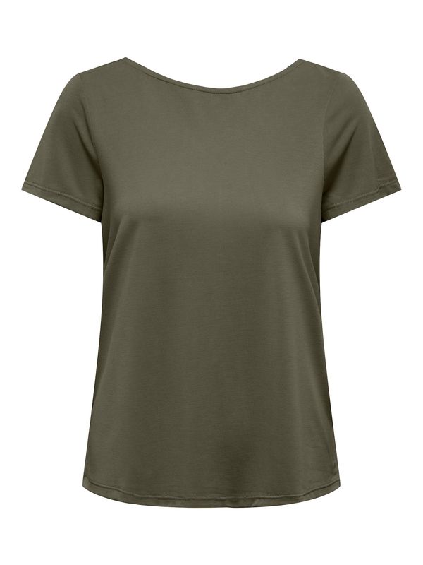 ONLY ONLY Тениска 'Free Life'  каки