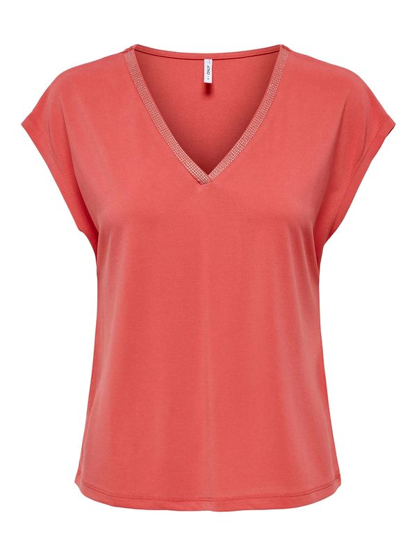 ONLY ONLY Тениска 'FREE'  светлорозово