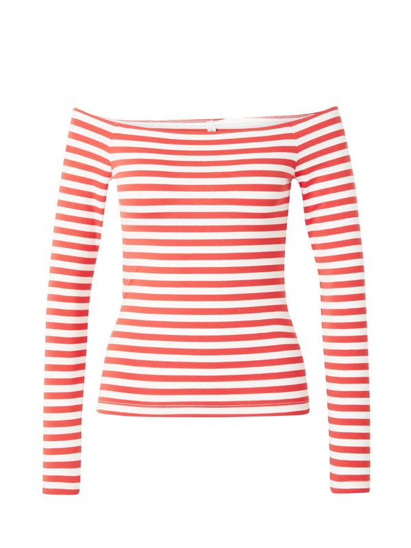 ONLY ONLY Тениска 'HEIDI'  пъпеш / бяло