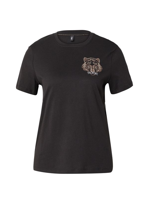 ONLY ONLY Тениска 'KITA'  бежово / кафяво / черно / бяло