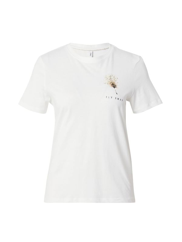 ONLY ONLY Тениска 'KITA'  бежово / злато / черно / бяло