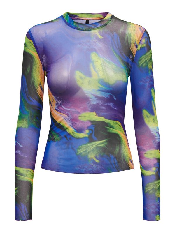 ONLY ONLY Тениска 'LINA'  синьо / зелено / оранжево / черно