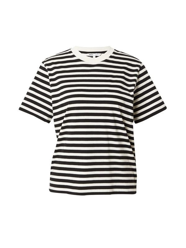 ONLY ONLY Тениска 'LIVINA'  черно / бяло