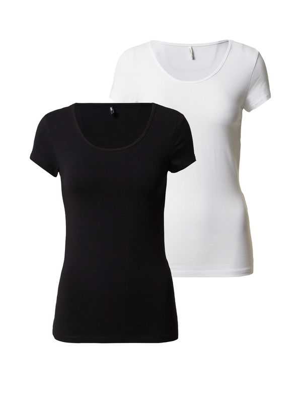 ONLY ONLY Тениска 'Love'  светлосиво / черно