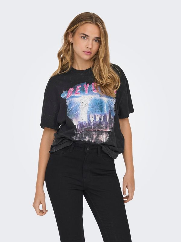 ONLY ONLY Тениска 'LUCCA'  синьо / лилав / розово / черно