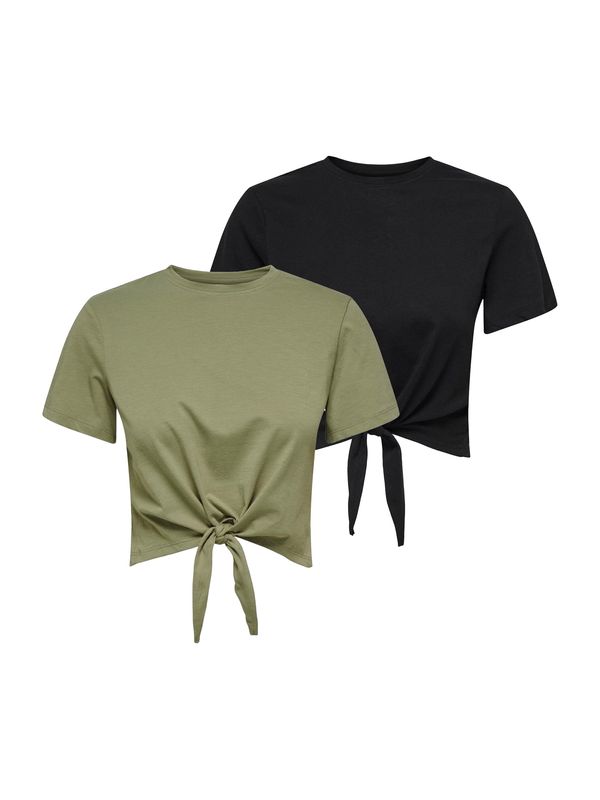 ONLY ONLY Тениска 'MAY'  каки / черно