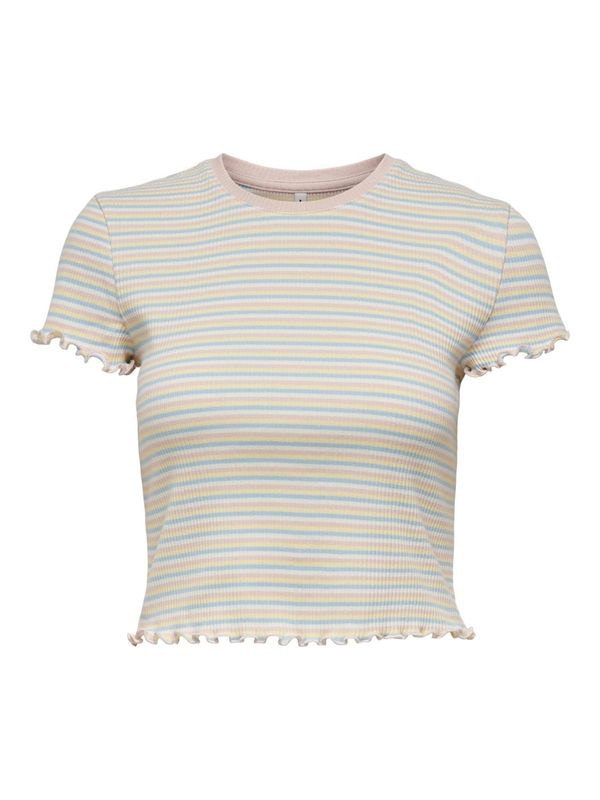 ONLY ONLY Тениска 'METTI'  пастелно синьо / пастелно жълто / бледорозово / бяло