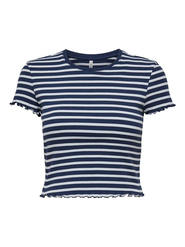 ONLY ONLY Тениска 'METTI'  пастелно синьо / тъмносиньо / бяло