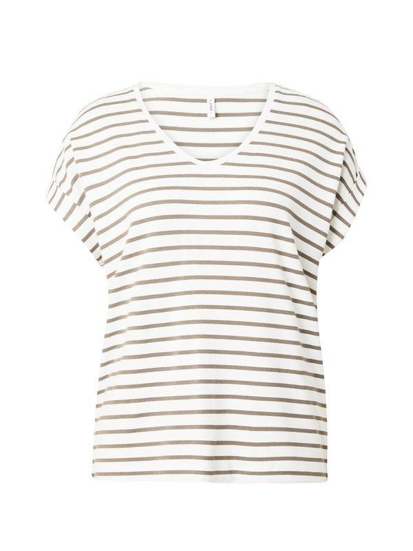 ONLY ONLY Тениска 'MOSTER'  тъмнокафяво / бяло