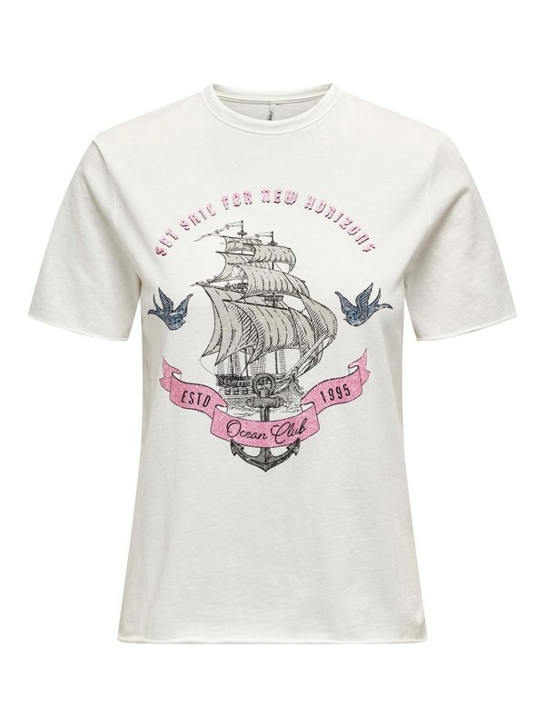 ONLY ONLY Тениска  нейви синьо / сиво / розово / бяло