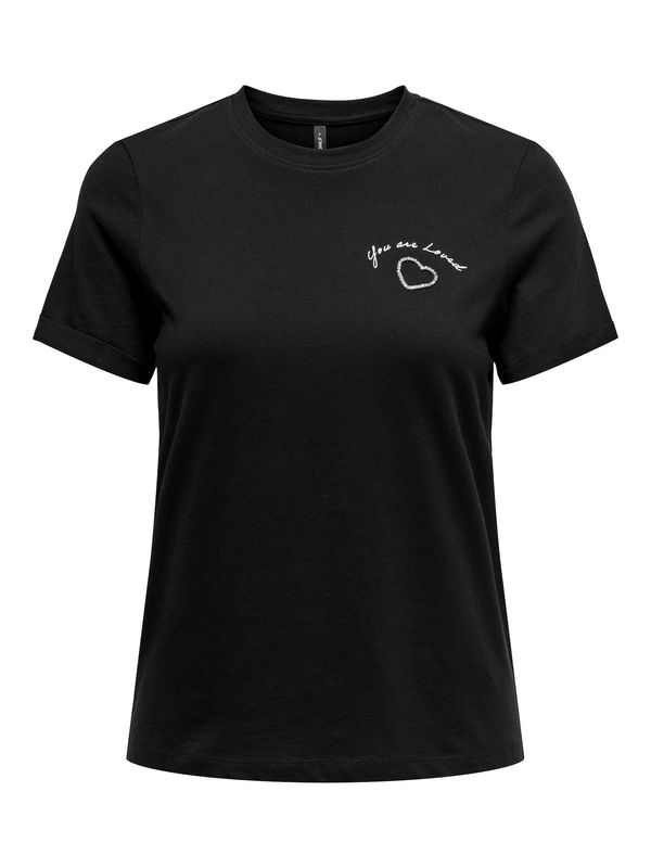 ONLY ONLY Тениска 'NEO'  черно / бяло