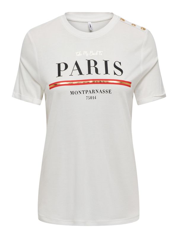 ONLY ONLY Тениска 'NINA'  злато / червено / черно / бяло