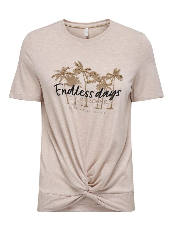 ONLY ONLY Тениска 'PALMIE'  екрю / бронз / черно