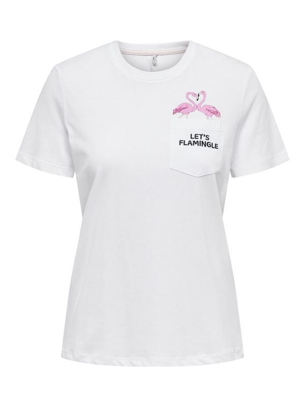 ONLY ONLY Тениска 'POLLI'  розово / бледорозово / черно / бяло