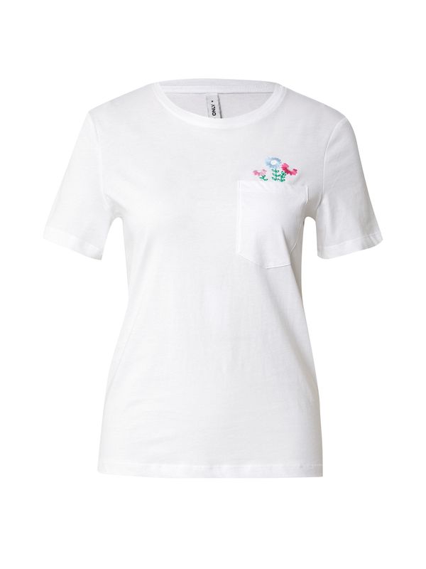 ONLY ONLY Тениска 'POLLY'  светлосиньо / зелено / бледорозово / бяло