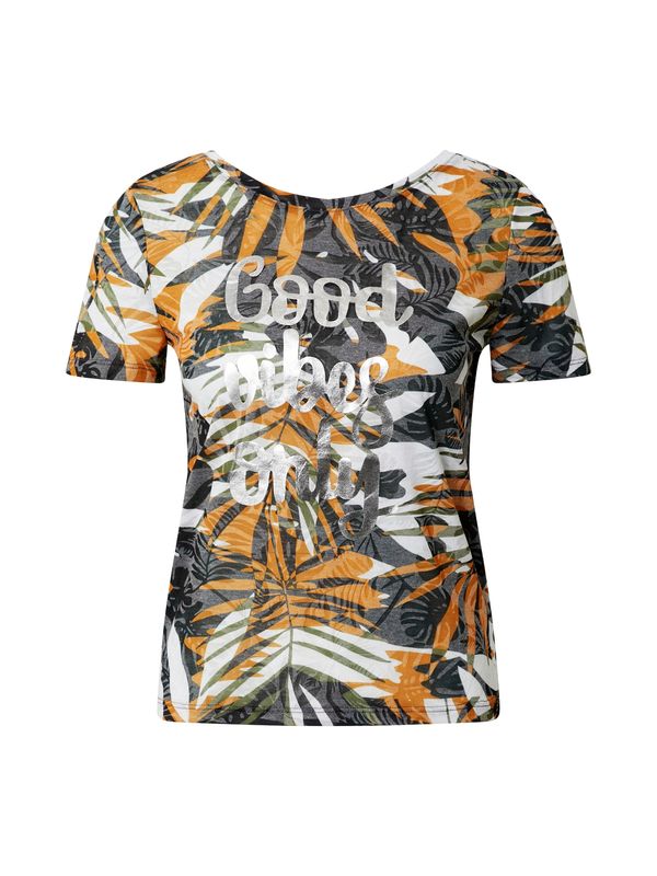 ONLY ONLY Тениска 'Rilla'  зелено / мръсно бяло