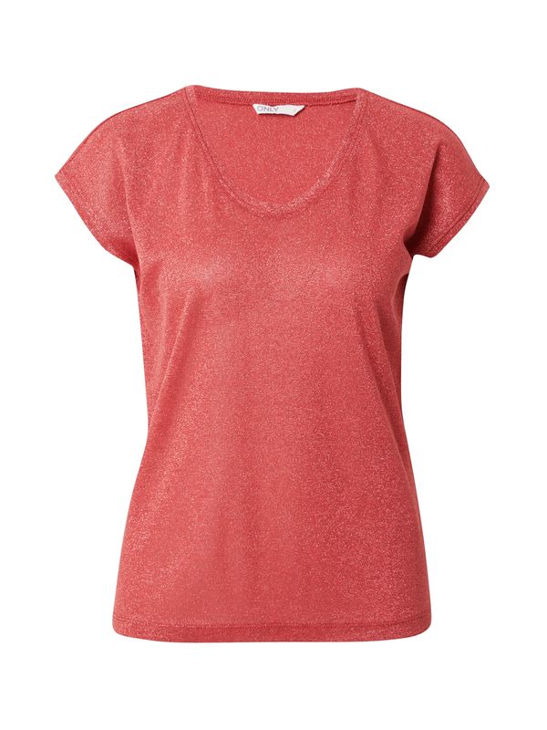 ONLY ONLY Тениска 'Silvery'  огнено червено