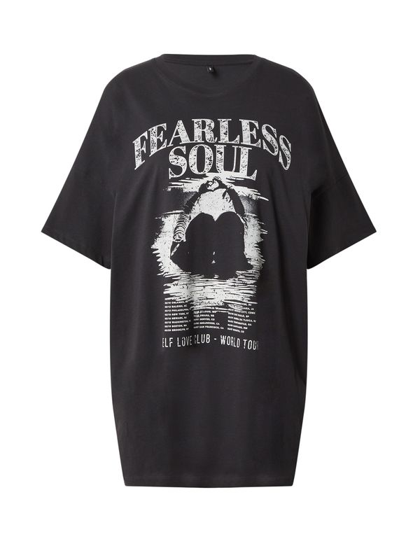 ONLY ONLY Тениска 'TANIA'  антрацитно черно / светлосиво