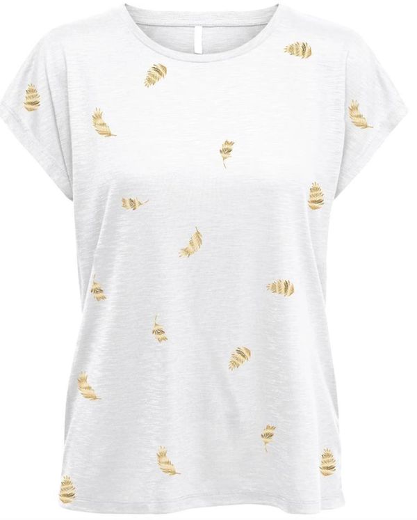 ONLY ONLY Тениска 'TENNA'  бежово / бяло