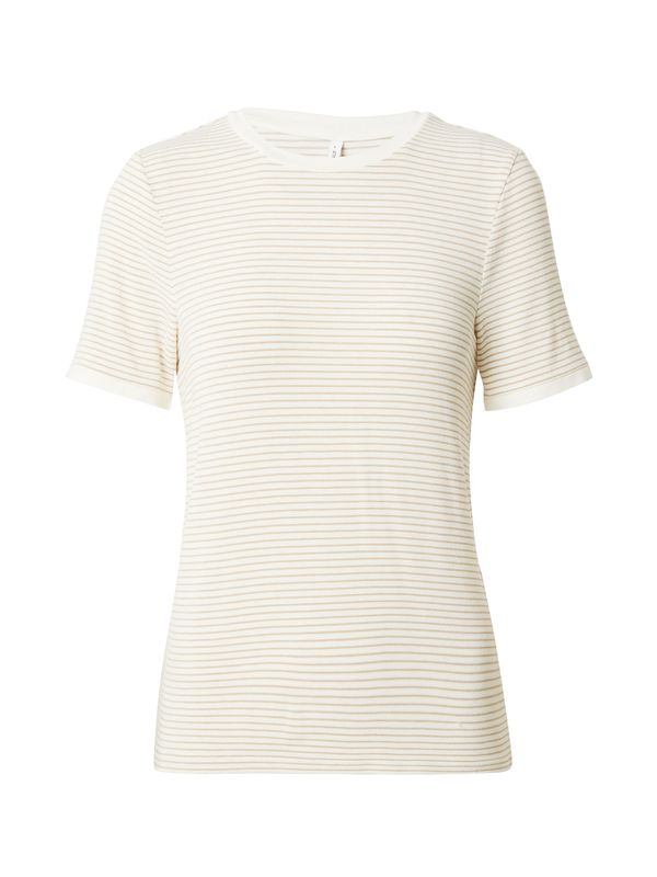 ONLY ONLY Тениска 'TINE'  бежово / бяло