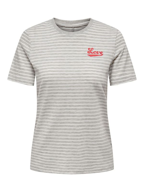 ONLY ONLY Тениска 'WEEKDAY'  сив меланж / питая / бяло