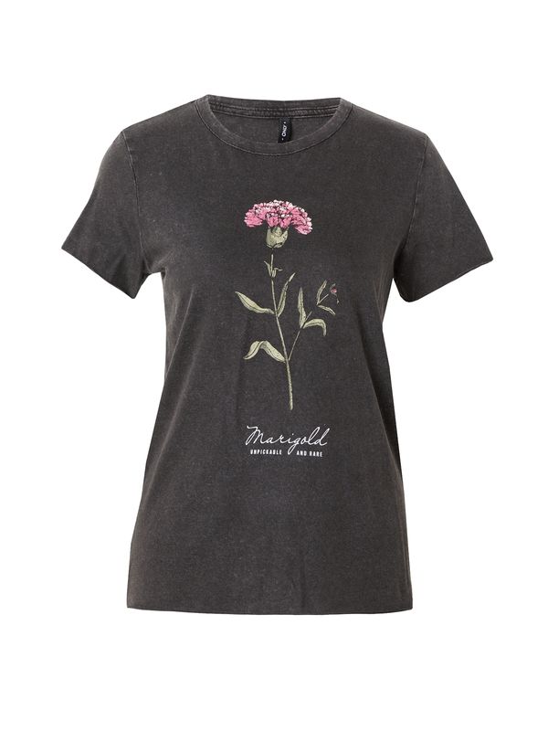 ONLY ONLY Тениска  зелено / бледорозово / черен меланж / бяло