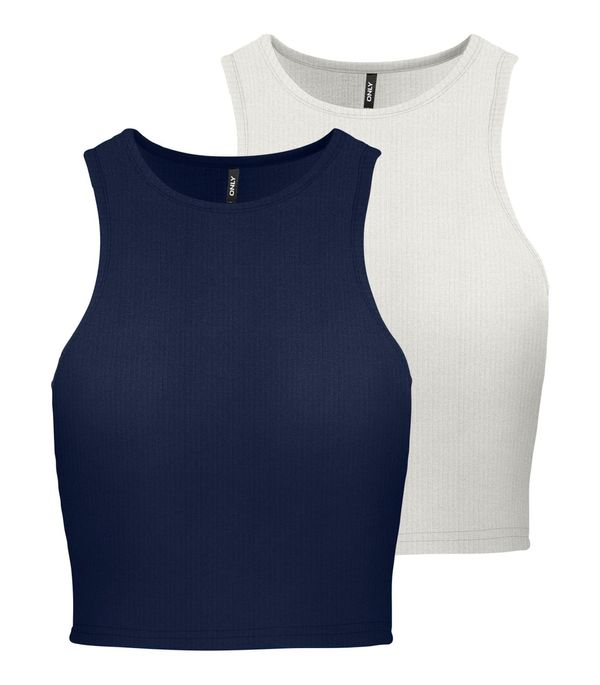 ONLY ONLY Топ 'BELIA'  тъмносиньо / мръсно бяло