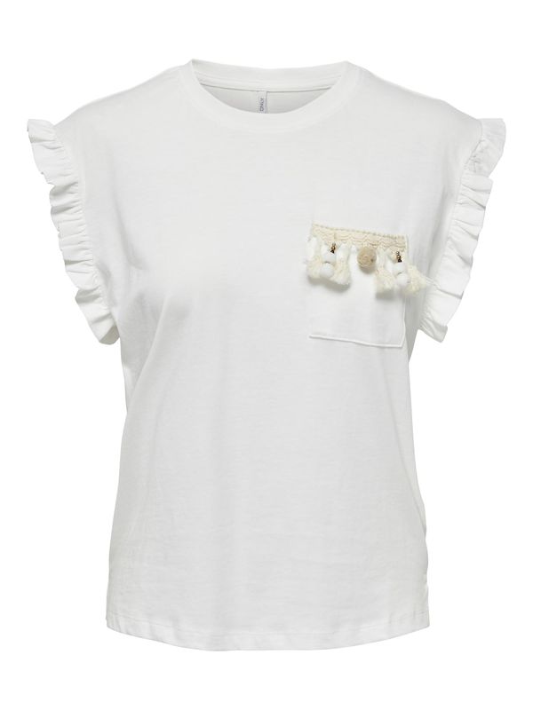 ONLY ONLY Топ 'FILIPPA'  кремаво / бяло