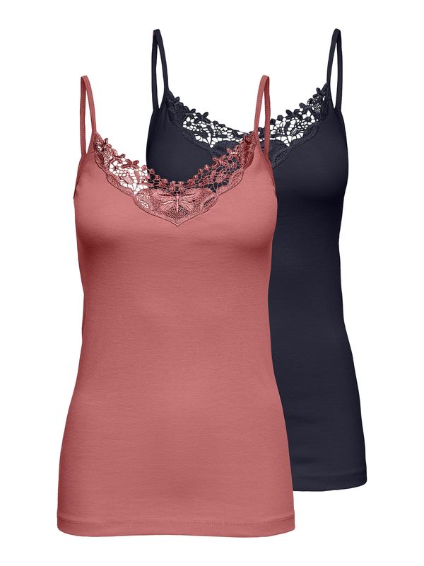 ONLY ONLY Топ 'Kira'  нощно синьо / бледорозово