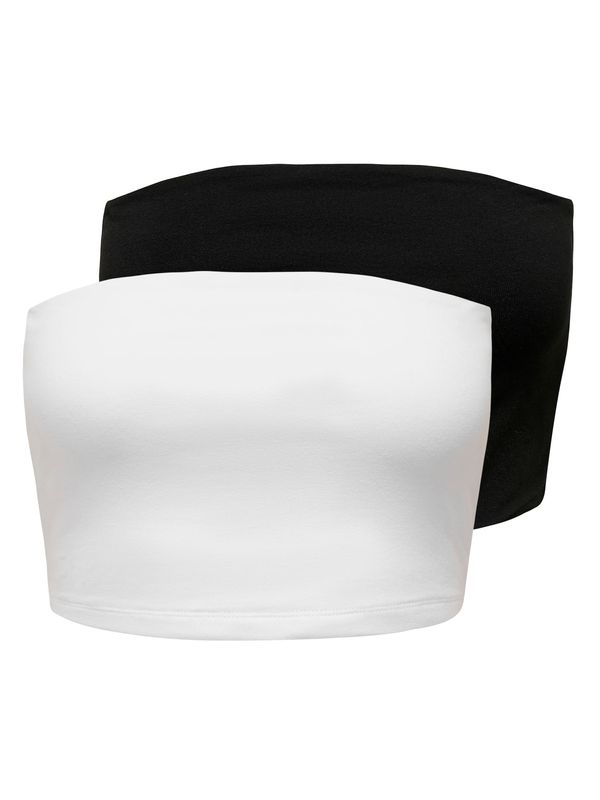 ONLY ONLY Топ 'Love'  черно / бяло