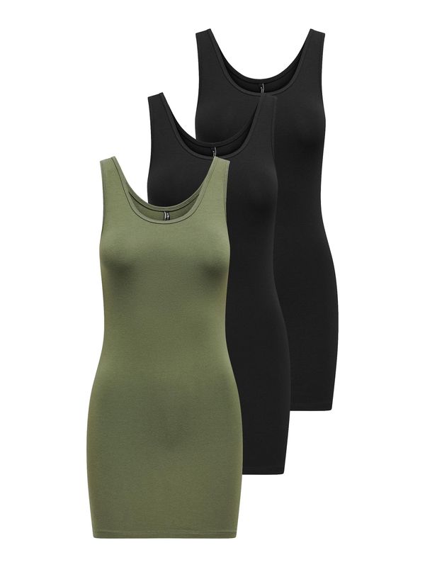 ONLY ONLY Топ  маслина / черно