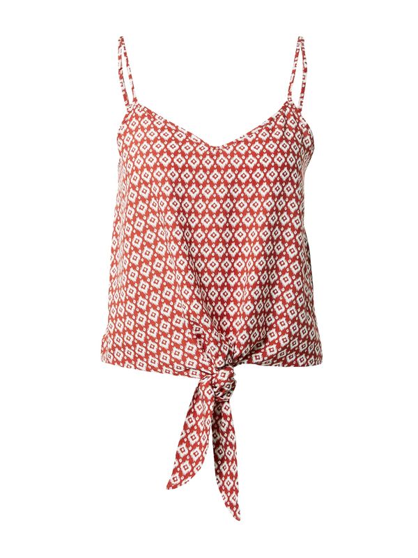 ONLY ONLY Топ 'NOVA LIFE'  ръждиво червено / бяло