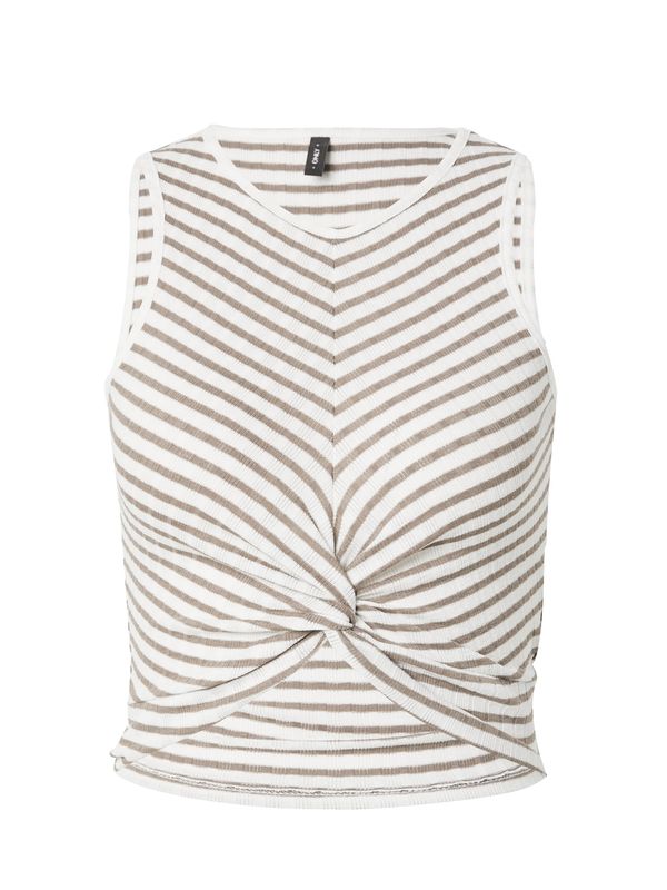 ONLY ONLY Топ 'SANDY'  кафяво / бяло