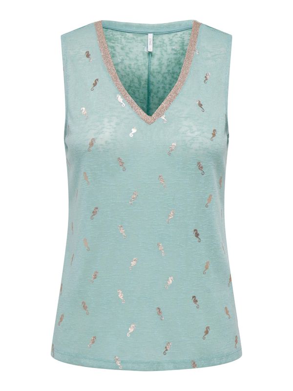 ONLY ONLY Топ 'STEPHANIA'  опушено синьо / злато