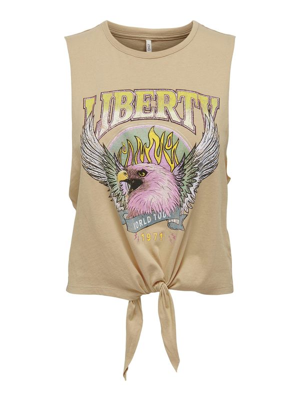 ONLY ONLY Топ  тъмнобежово / жълто / пастелно зелено / бледорозово