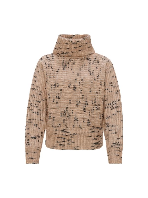 OPUS OPUS Пуловер 'Pirke'  светлокафяво / антрацитно черно / черен меланж