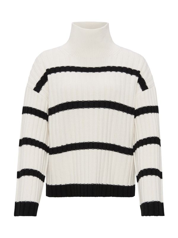 OPUS OPUS Пуловер 'Pory'  черно / мръсно бяло