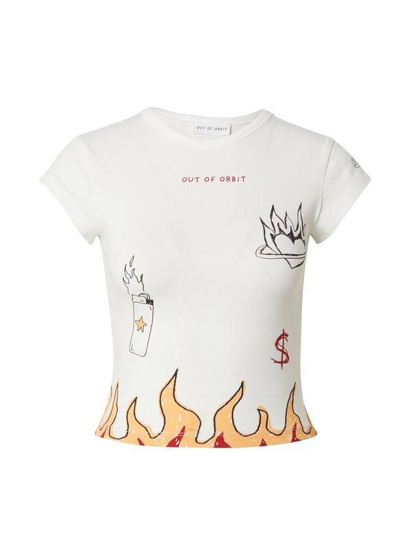 OUT OF ORBIT OUT OF ORBIT Тениска 'Josy'  пастелно оранжево / червено / черно / бяло