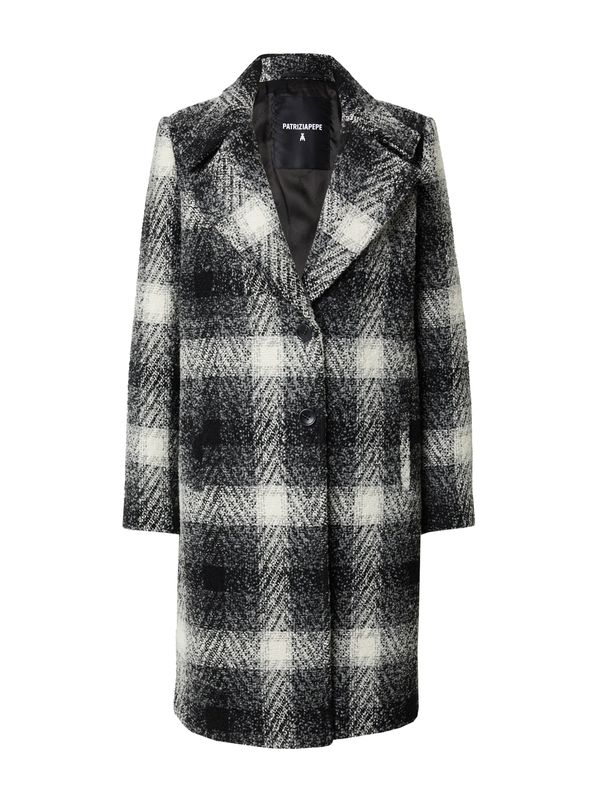 PATRIZIA PEPE PATRIZIA PEPE Преходно палто 'CAPPOTTO'  сиво / черно / бяло